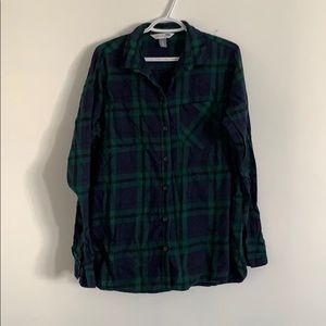 Green/Blue Plaid Button Up